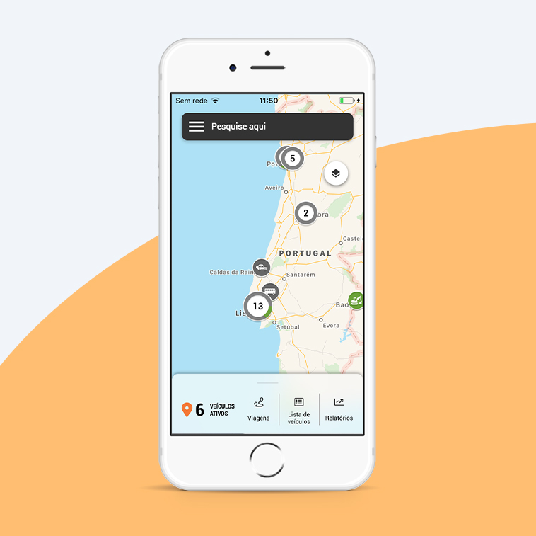 Ver a localização dos seus veículos na aplicação da Cartrack